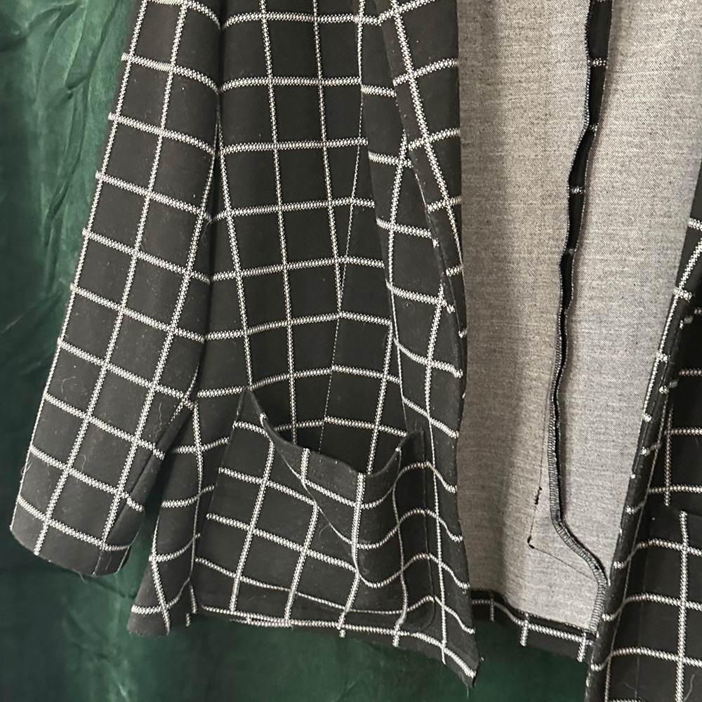 Black Windowpane Open-Front Jacket - image 4